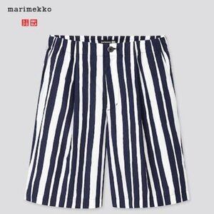 Uniqlo x Marimekko Cotton Poplin Shorts in Navy Stripe - sz XL